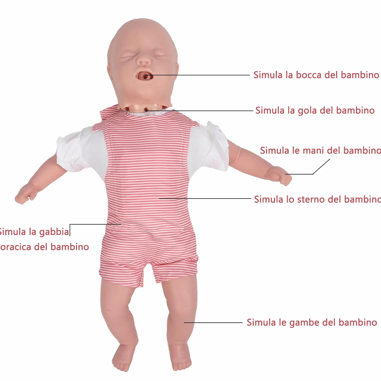 Manichino Infantile di Rianimazione, Modello Ostruzione Vie Aeree e RCP