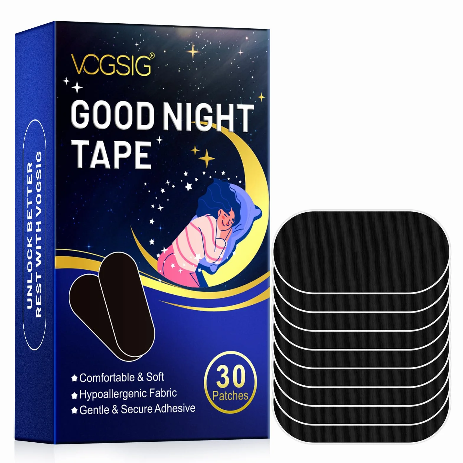 Nastro per la Bocca Anti Russare per Dormire, Ovale Mouth Tape per Uomini e Donne, 30 Pezzi