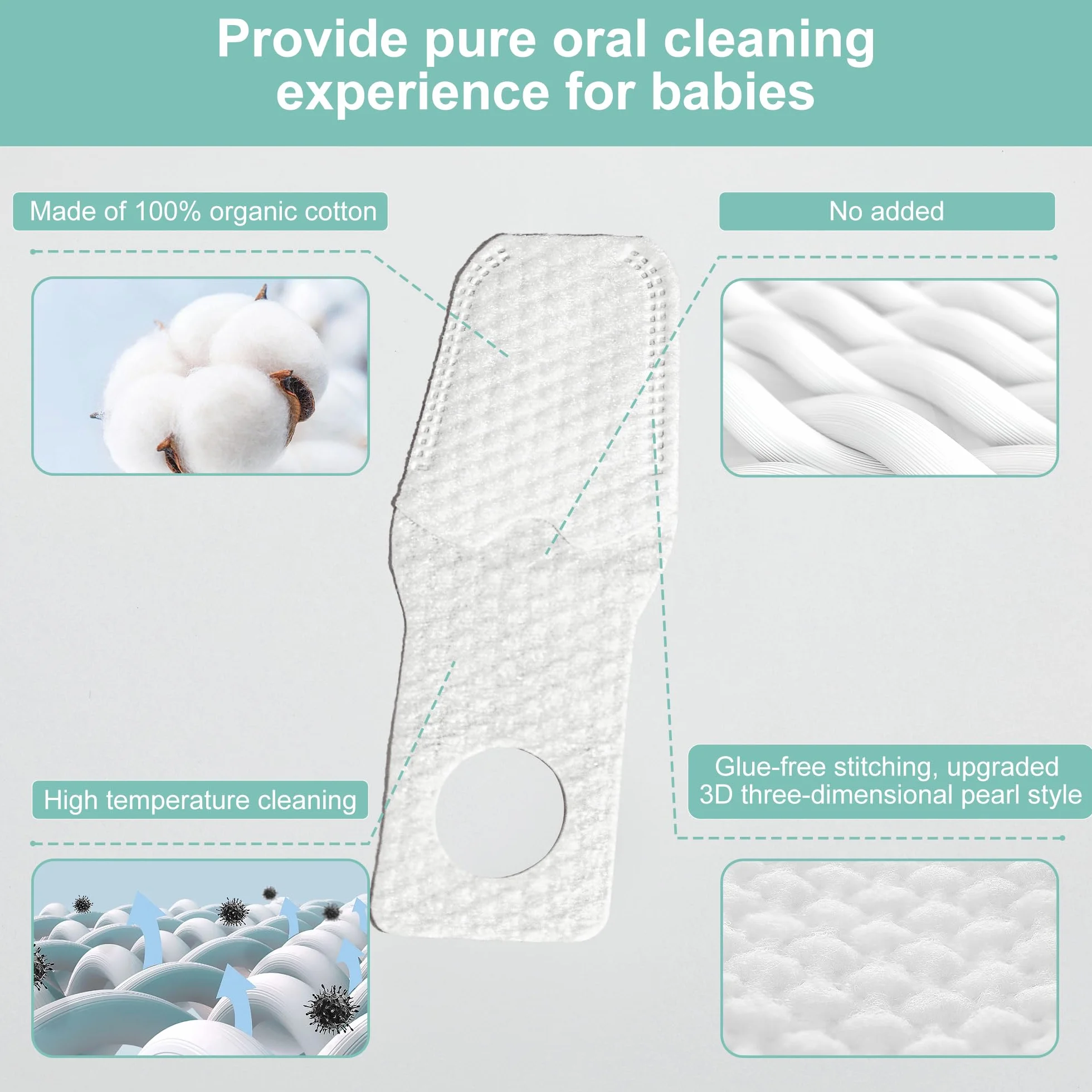 35PCS Polsino per dita baby oral cleaner, Spazzolino neonato spazzola i Denti con le dita per 0-36 mesi toddler cura della bocca del bambino