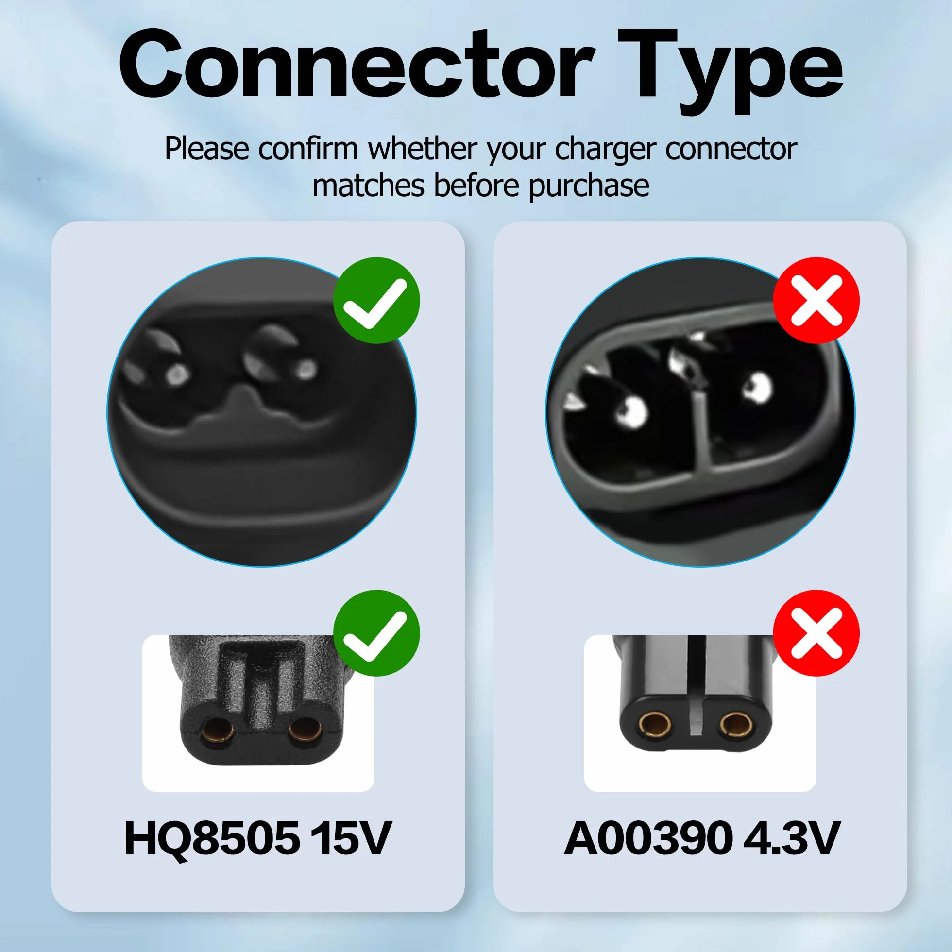 YAODHAOD Cavo di Ricarica 15V Compatibile Philips OneBlade 3000 5000 7000 9000 Series MG7745 MG7730 MG7720 MG7710 QP6510 QP6520 QP6530 QP6541 QP6550 QP650 QP6650