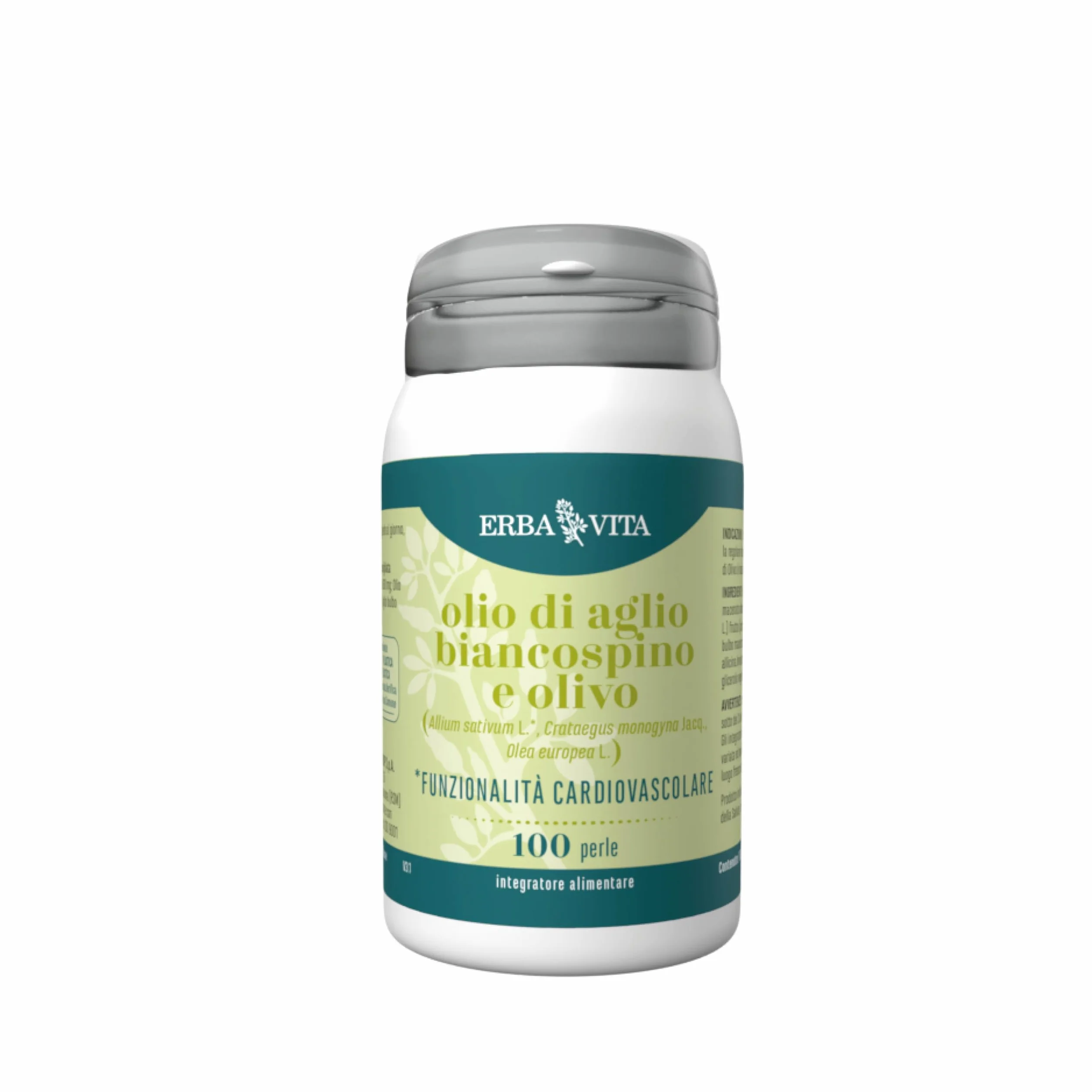 Erba Vita Integratore alimentare di olio di Aglio, olio di Biancospino e olio di Olivo - 100 Perle