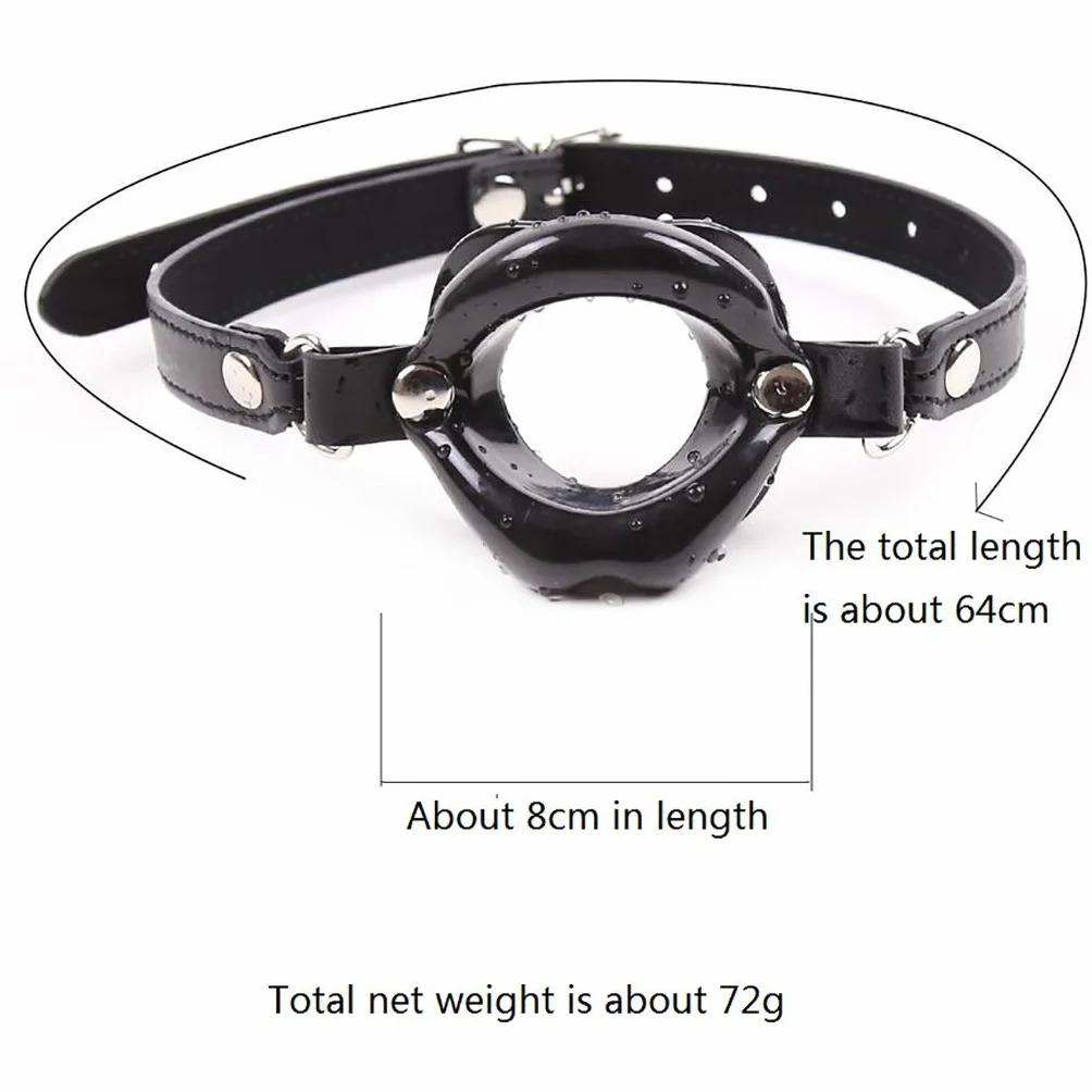 Bocchino aperto per sesso orale, BDSM, metallo, 4 colori, Black