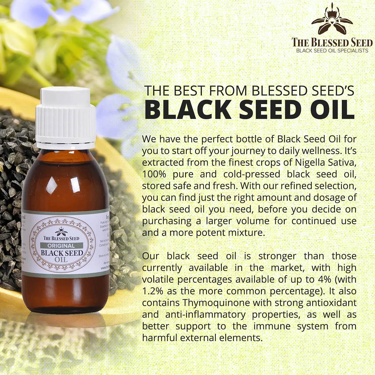 Original Strength Black Seed Oil 100ml Cold Pressed 100% Pure