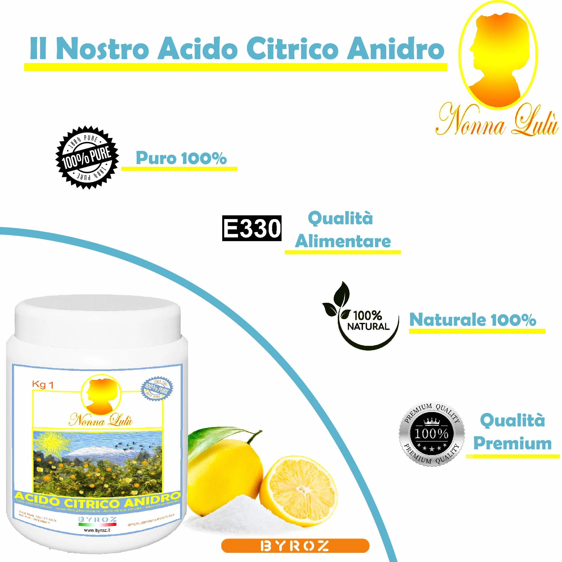 Acido Citrico Biologico 6 Kg Anticalcare Lavatrice Brillantante