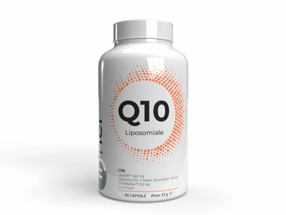 Inner Q10 Liposomiale 60 cps - Integratore Coenzima Q10 ad Alta Biodisponibilità per Azione Antiossidante, Energia Cellulare, Cuore e Performance