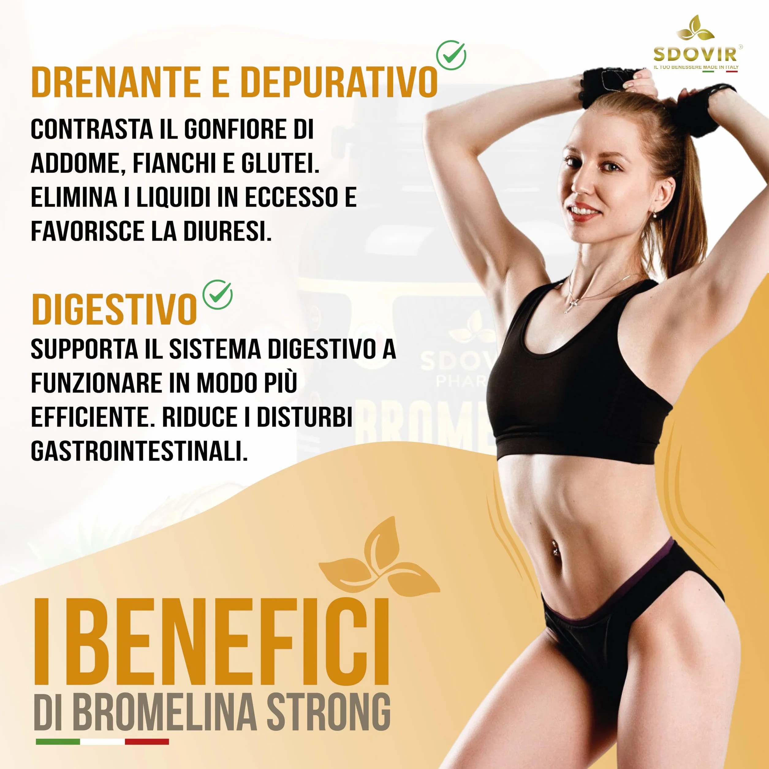 Bromelina Forte Drenante 2500 GDU/g 120 Capsule Anticellulite Detox Fegato