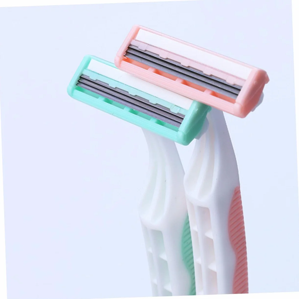 Rasoio Donna 4 Pezzi 2 Lame Manico Antiscivolo Plastica Depilazione Ascelle Gambe