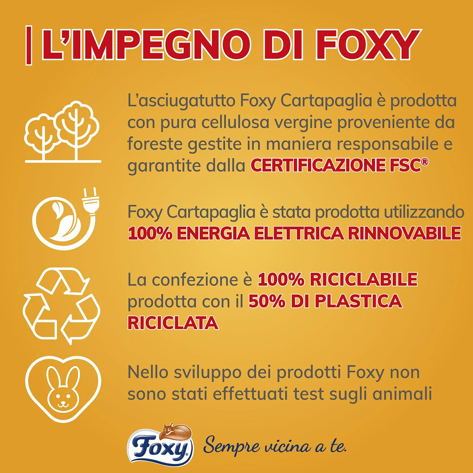 Foxy Cartapaglia Asciugatutto 2 rotoli 2 veli spessore Vortici Super-Assorbenti FSC Confezione riciclabile