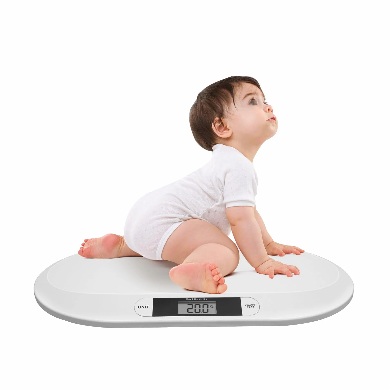 Bilancia per bambini digitale LCD 20 kg 3 modalità pesatura bianco