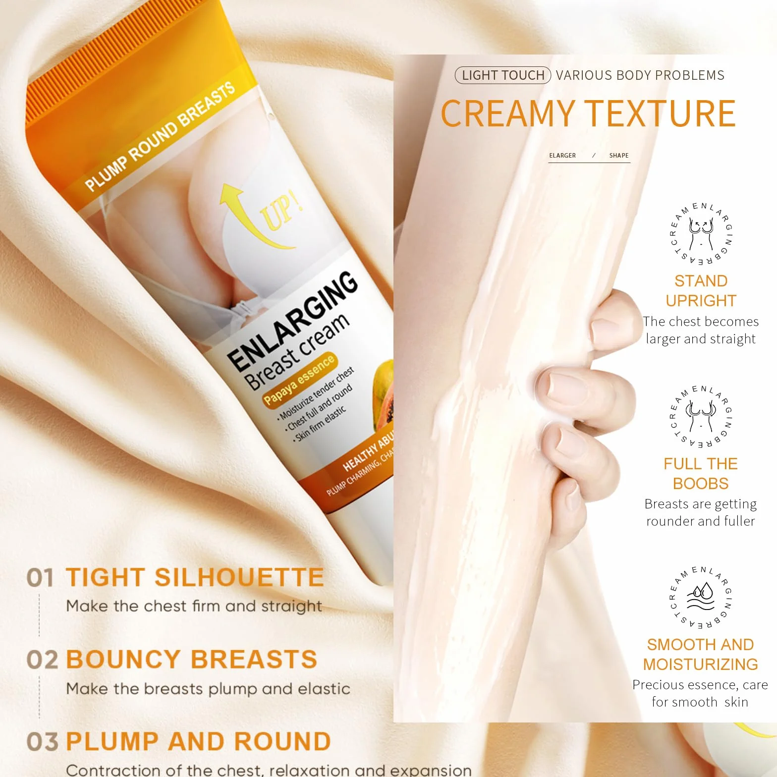 Crema Ingrandimento del Seno 60g, Crema per Sollevamento e Rassodare