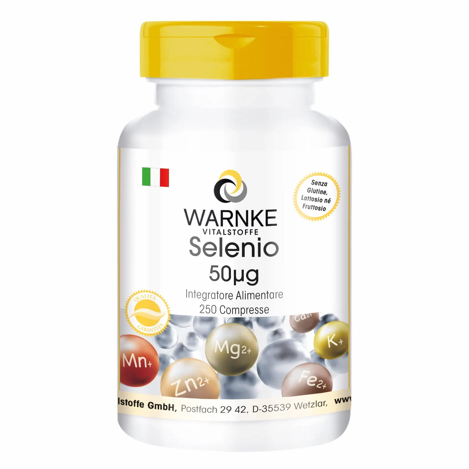 Selenio 50 mcg - 250 compresse - Antiossidante | Warnke Vitalstoffe - Qualità da farmacia tedesca