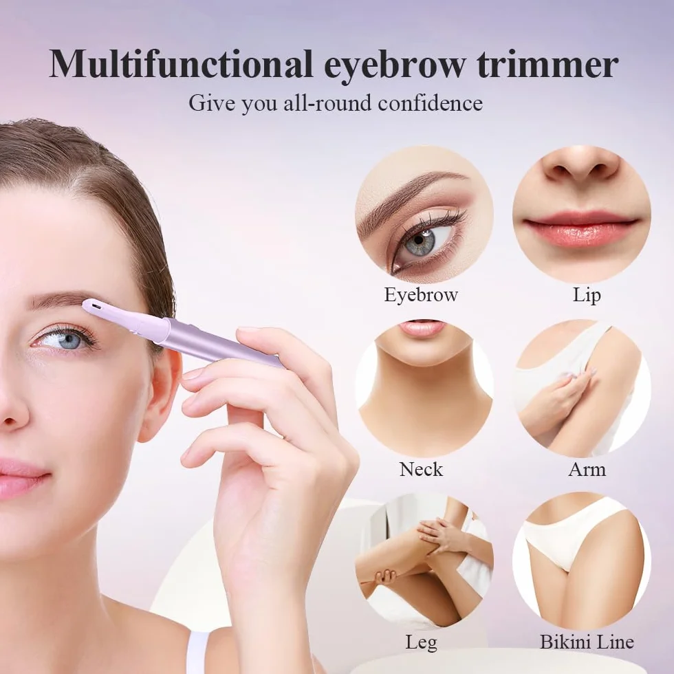 Rasoio Sopracciglia,TOUCHBeauty Epilatore Sopracciglia Donna, Face Razor Professionale di Precisione Facciali Indolore, Rasoio Viso Trimmer Portatile per donna e uomoAG-1658Z(Viola)