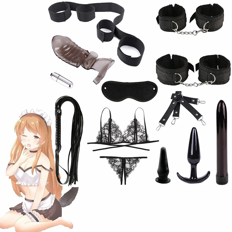 Kit Gioco D'Amore Per Coppie In Nylon Da 12 Pezzi Con Giocattoli In Silicone
