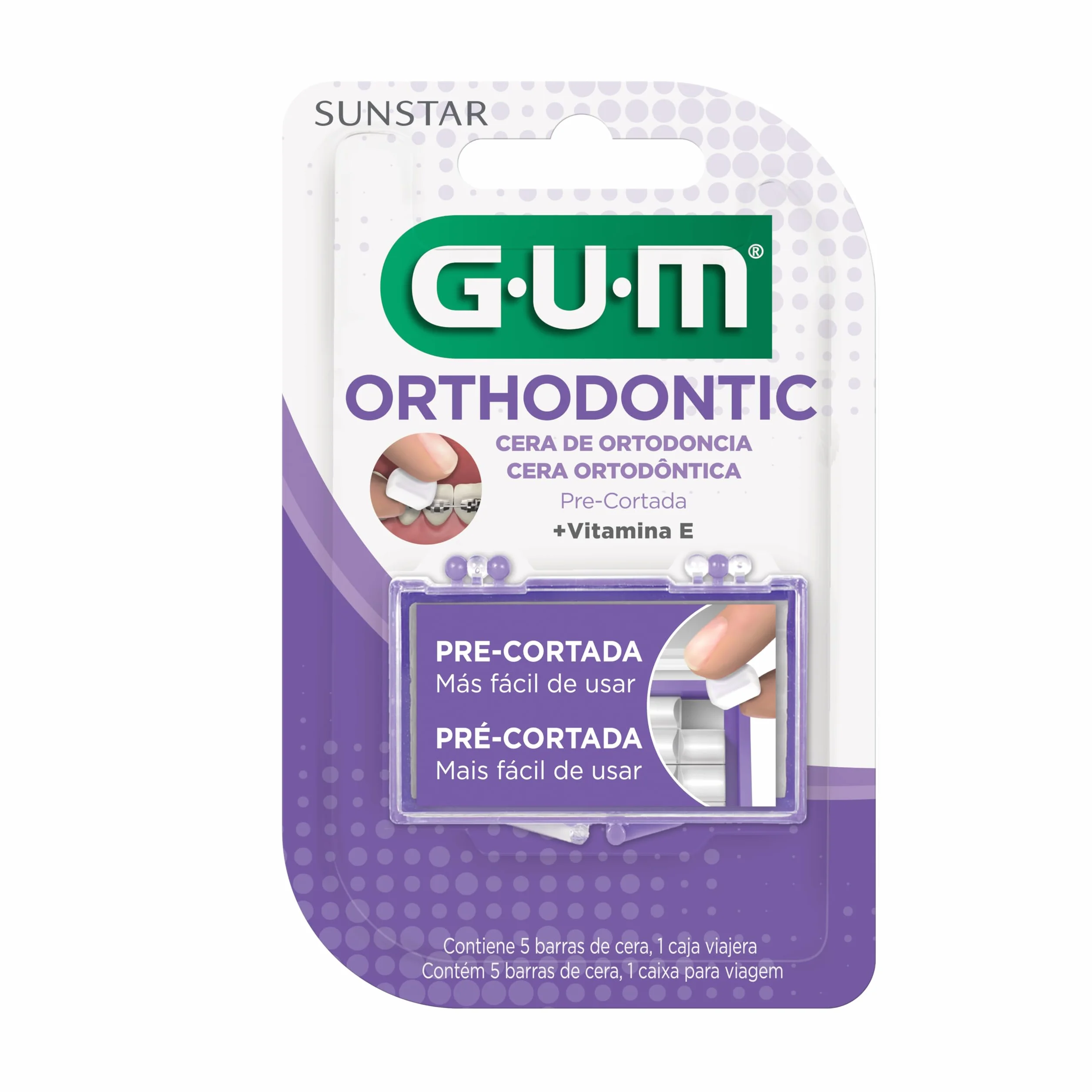 Sunstar Italiana 664 Gum Cera Ortodontica 5 Pezzi Pretagliati
