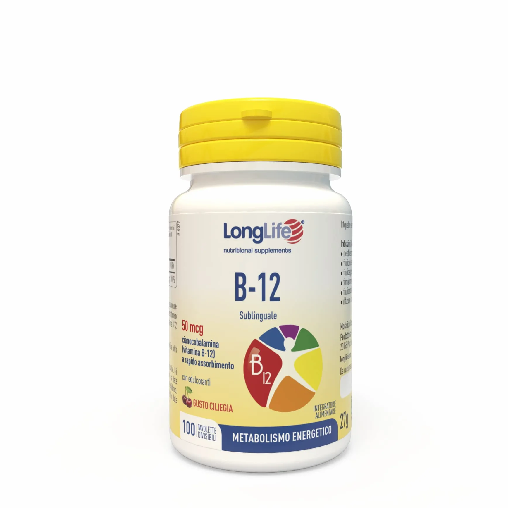 LongLife B12 50 mcg 100 tavolette divisibili sublinguale vegano senza glutine
