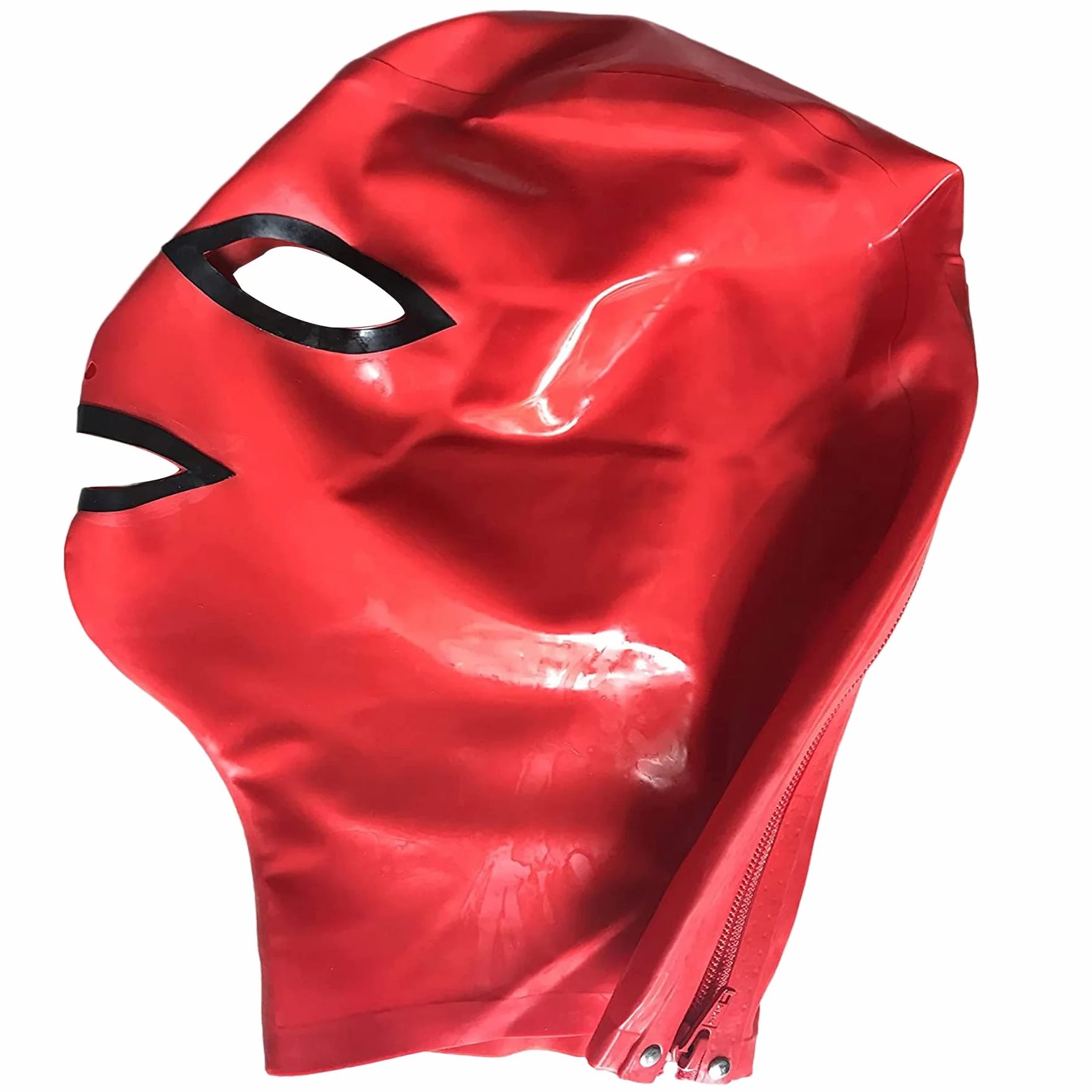 Latex Mask SM Fetish Full Red Bondage Role Play Mask