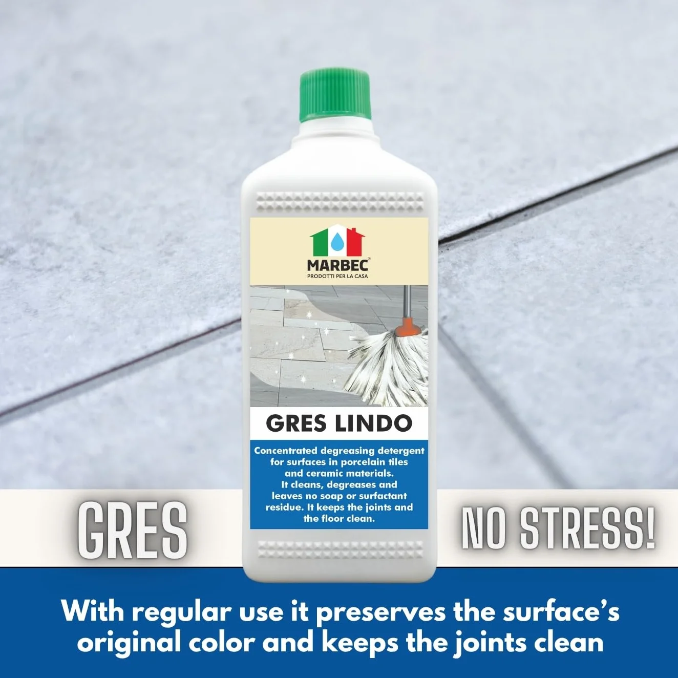 MARBEC GRES LINDO 1LT Detergente per pavimenti in gres porcellanato