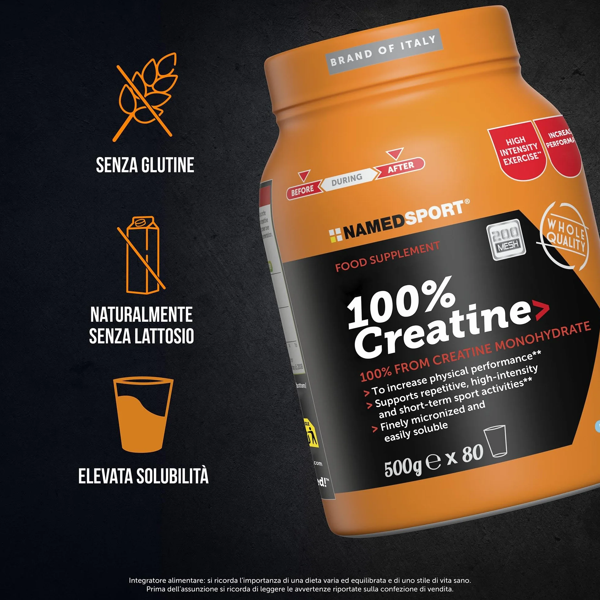 Creatina monoidrato micronizzata purissima polvere 500gr