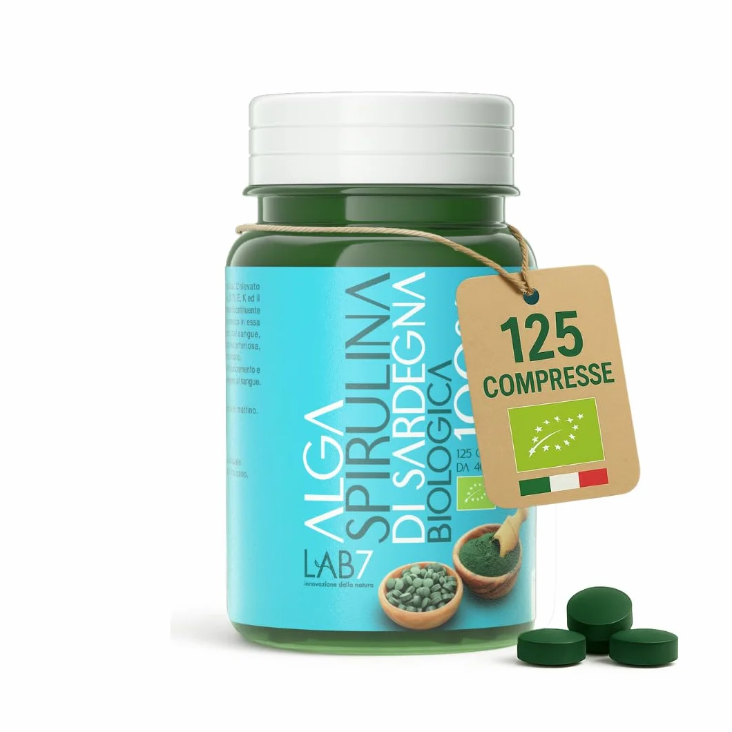 Spirulina Bio 125 Compresse 400 mg Integratore Difese Immunitarie Fonte di Energia