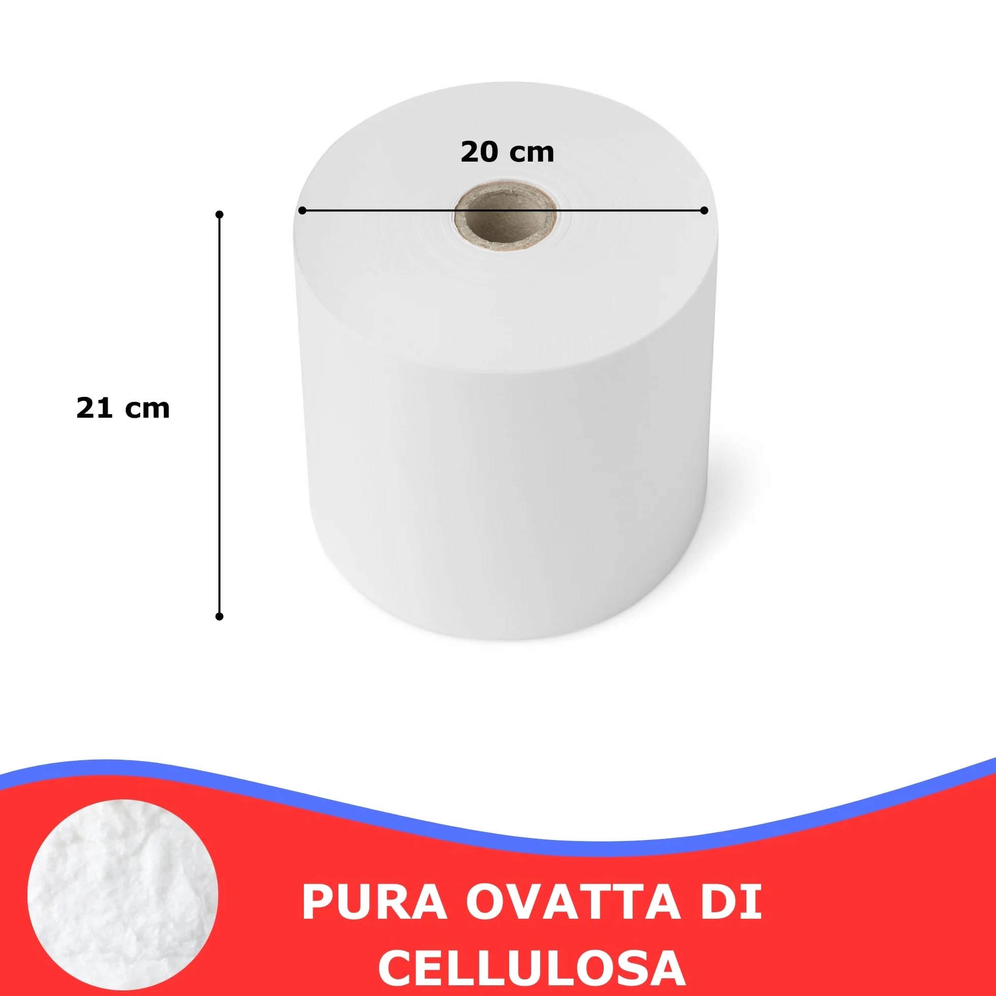 Carta Asciugatutto Pura Cellulosa 2 Veli Bobina 2000 - 2 Rotoli