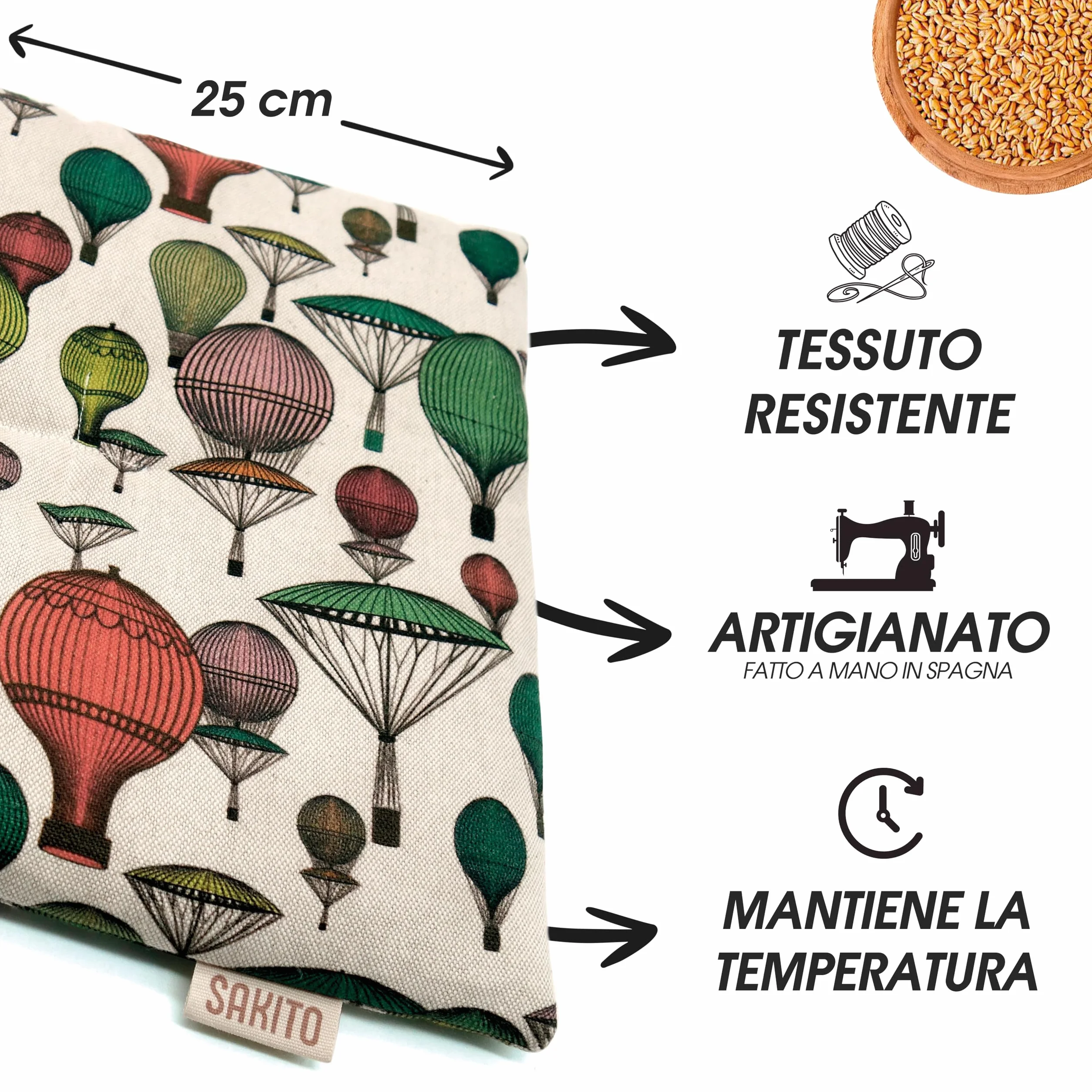 Cuscino Riscaldabile Termico Inodore - Borsa Semini Riscaldanti per Microonde (25x25 cm)