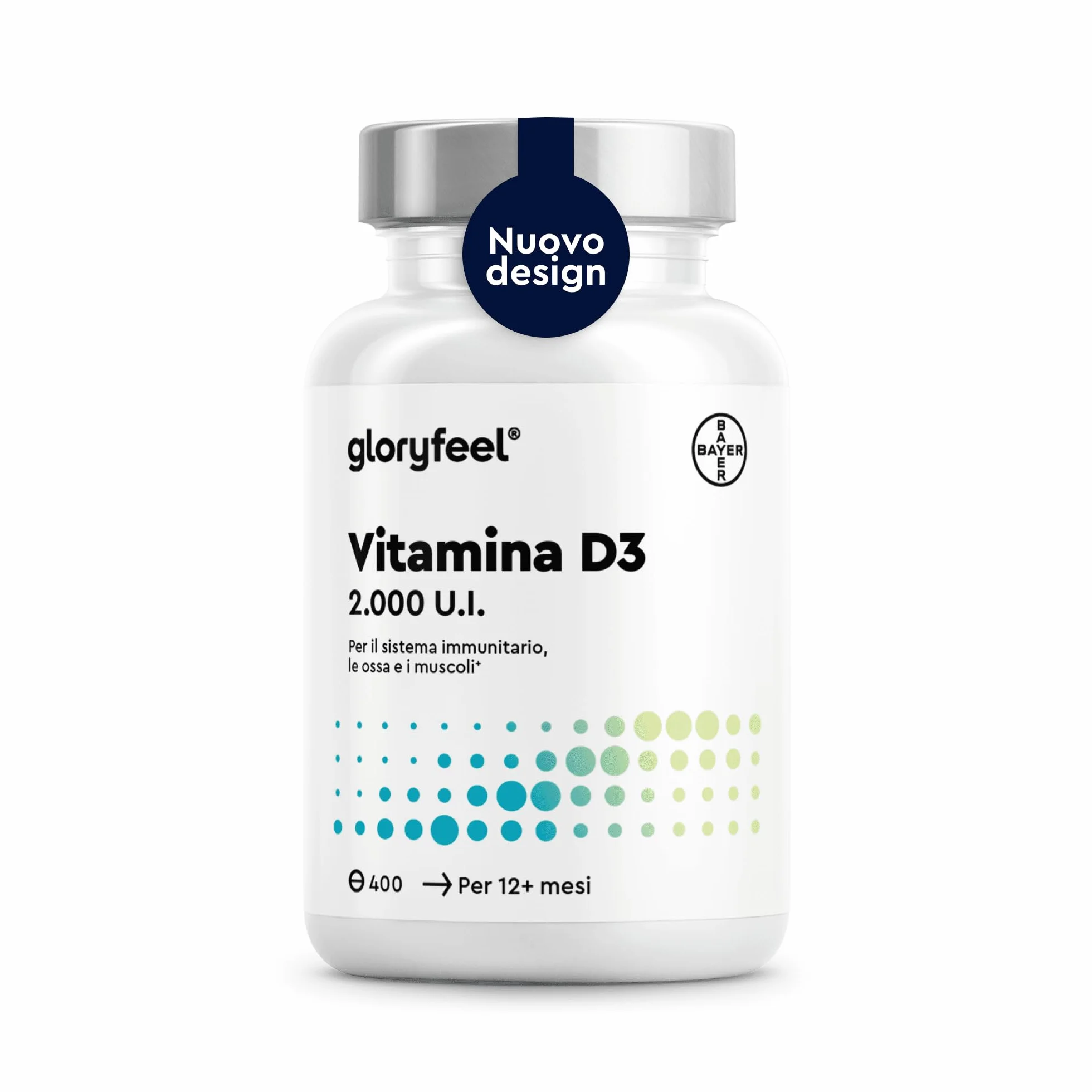 Vitamina D 2000UI (50mcg) 400 Compresse, Colecalciferolo Integratore per Ossa, Denti, Muscoli, Sistema Immunitario