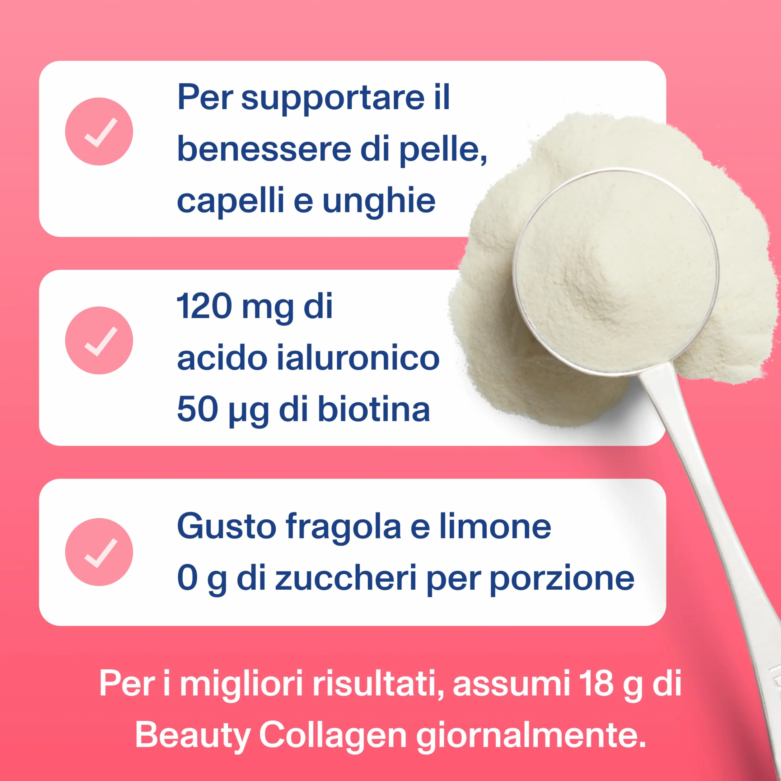 Vital Proteins Beauty Collagen integratore collagene idrolizzato polvere fragola limone 15g peptidi per porzione 271g