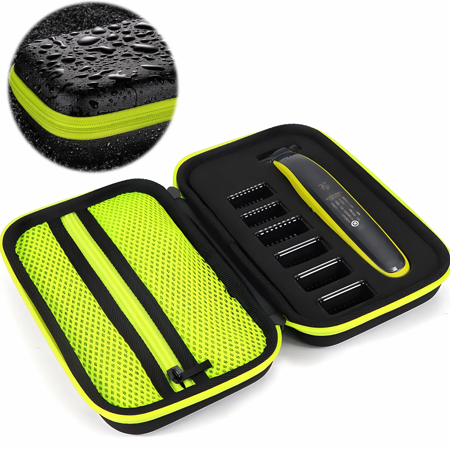 Custodia protettiva per rasoio elettrico, Accessori Philips OneBlade, Scatola portaoggetti per rasoio, Verde + Nero, Adatto per Uomo per fidanzati, mariti, padri e amici maschi