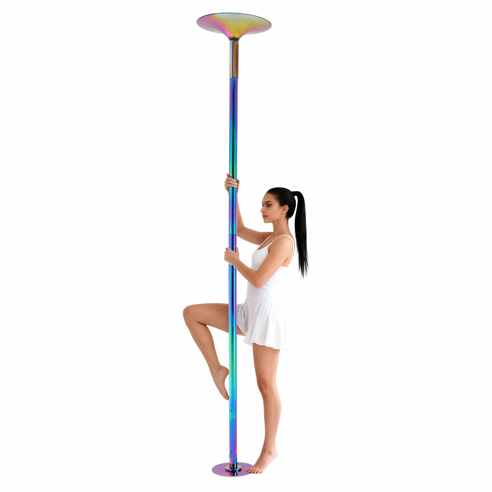 Barretta per danza professionale con piastra fissa regolabile in altezza smontabile, supporto per soffitto, fino a 200 kg