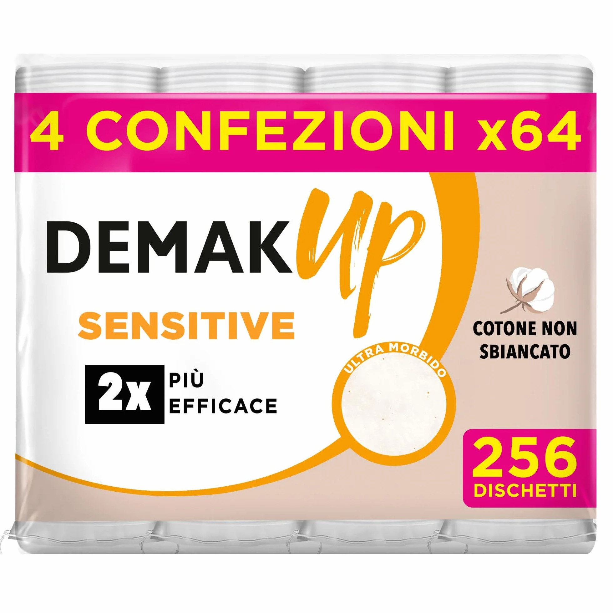Demak'up Sensitive dischetti struccanti in cotone Maxi Formato 256 sztuk