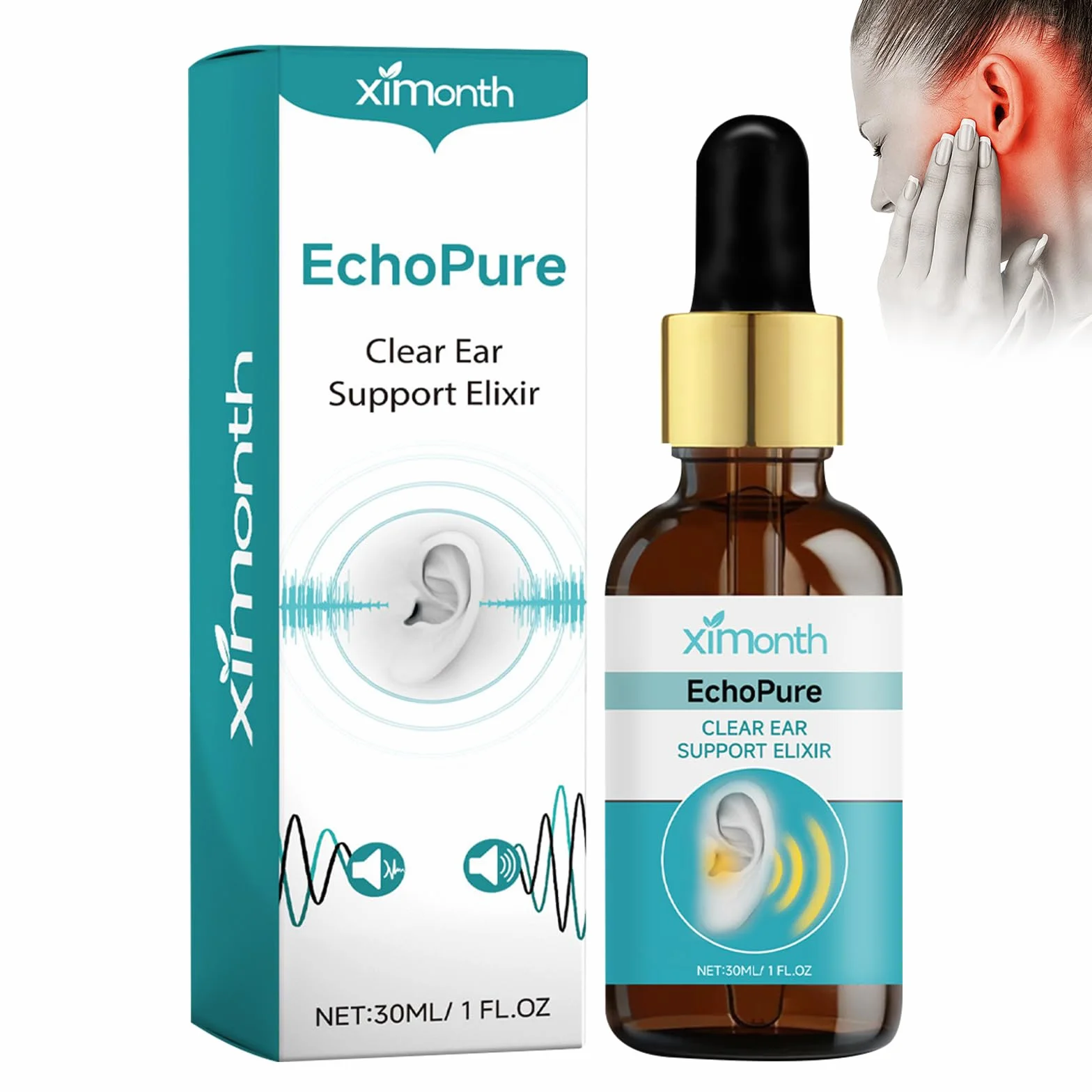 Sollievo per l'acufene, gocce auricolari per l'acufene, efficace contro l'acufene acuto e cronico, sollievo da acufene e ronzio per le orecchie, rilascio