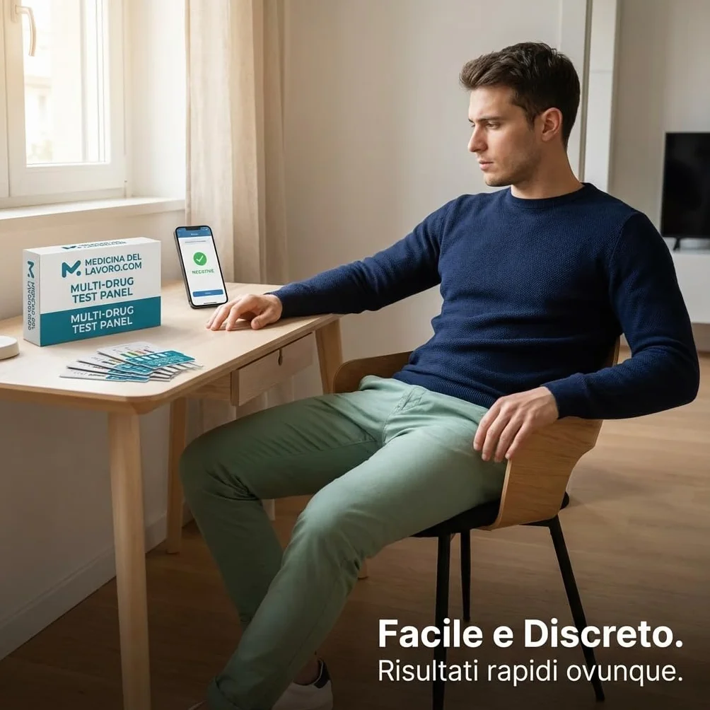 Drug Test 5 Test Antidroga Urine 9 in 1 Cocaina Cannabis Oppiacei Metadone Ecstasy Anfetamine Metanfetamine Crack Eroina Benzodiazepine Buprenorfina