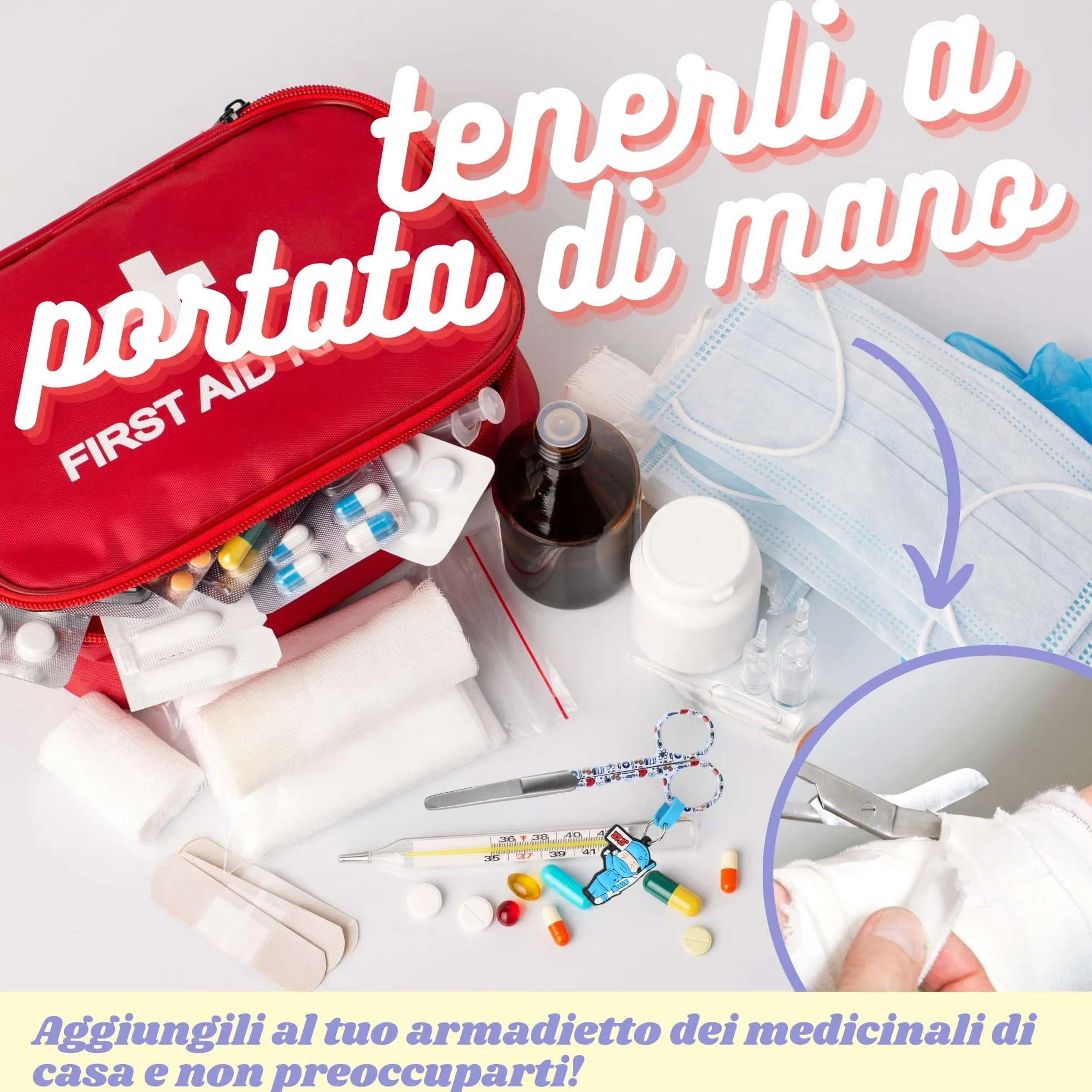 Forbici Infermiere Professionali Dritte per Bendaggio Ph Pro Heat