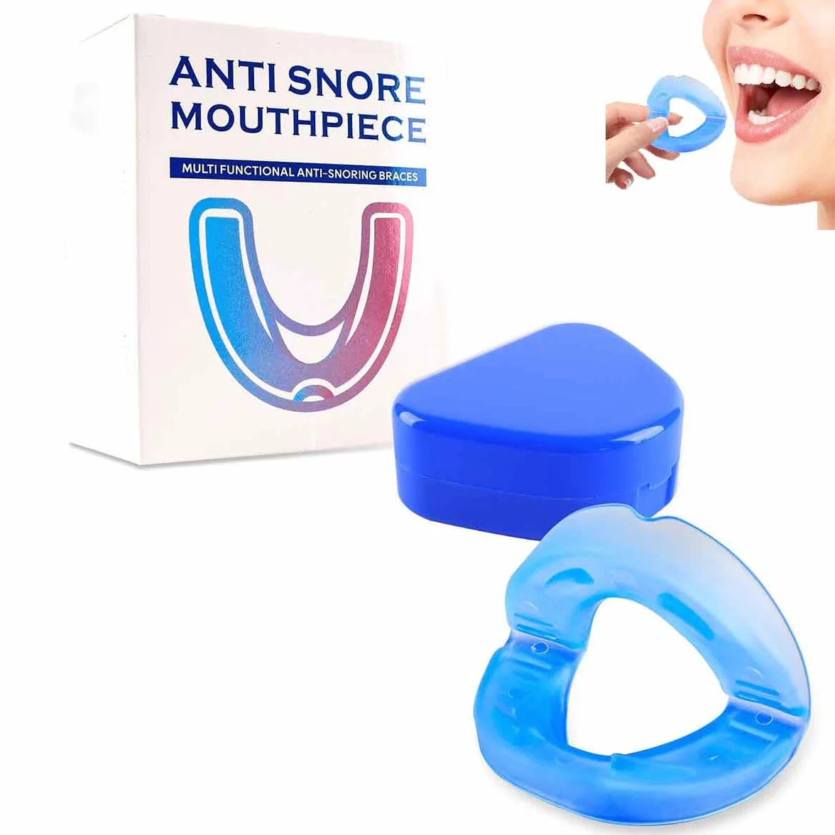 Rinovax Bite Antirussamento-Dispositivo Antirussamento Rinovax - Supporto per un Sonno Sereno,Aiuta a Ridurre il Russare,Migliorare la respirazione e il comfort,Facile Da Pulire (1PCS)