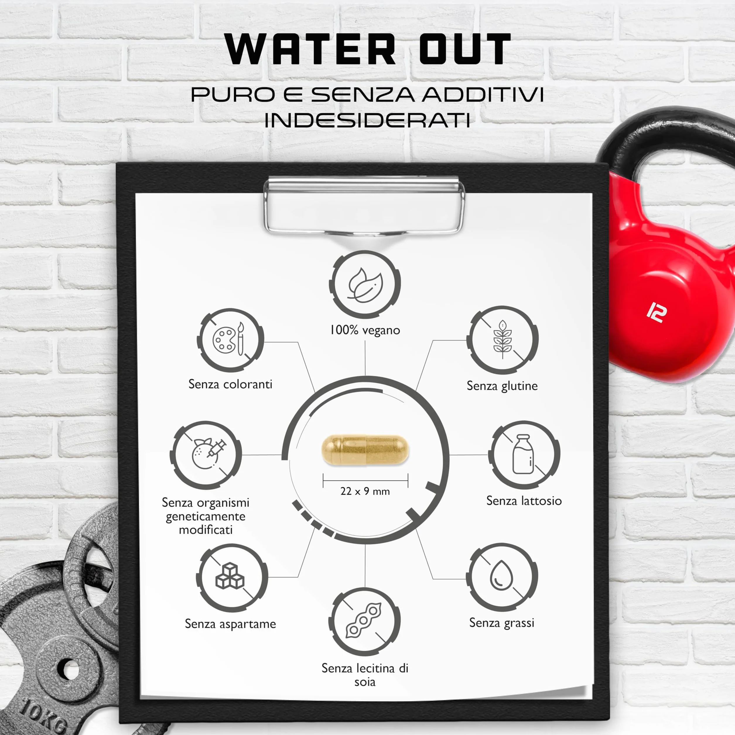 Water Out Complex 180 capsule - equilibrio idrico, drenaggio, tè verde, ortica, tarassaco, estratto di carciofo