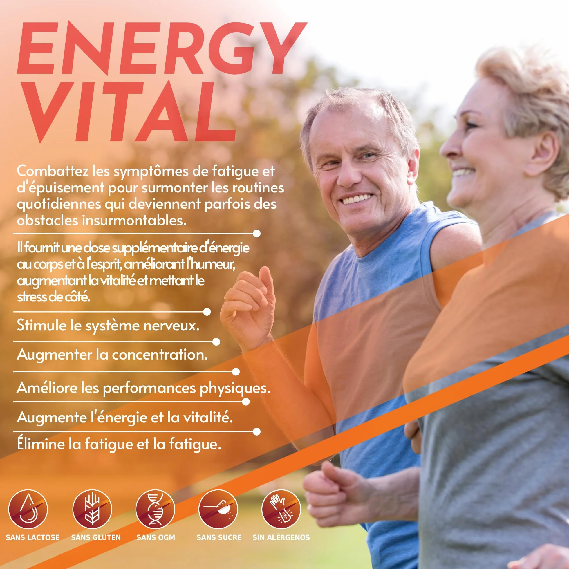 Healthy Fusion Energy Vital | Formula energizzante e anti-fatica efficace | Eleuterococco + Taurina + Caffeina | Stimolante 100% naturale | Migliora e potenzia le performance fisiche e mentali | 60u