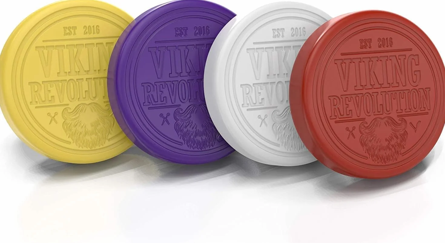 Viking Revolution Sapone da Barba Uomo - Sapone da Rasatura per Uso con Spazzola e Ciotola - Rasatura a Umido più Morbida - Confezione Assortita da 4 Saponette per Rasatura da 70 g.