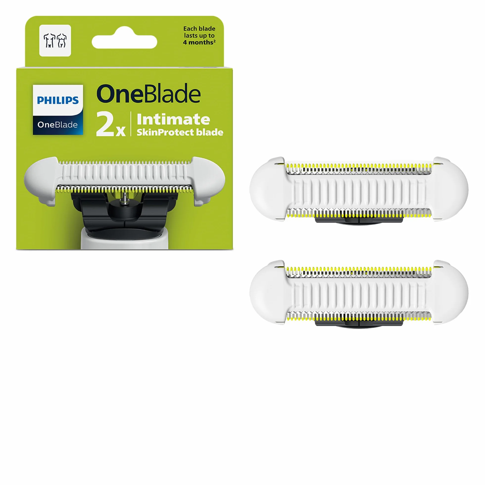 Philips OneBlade Intimate lame QP229/50 2 pezzi compatibili OneBlade Pro SkinProtect