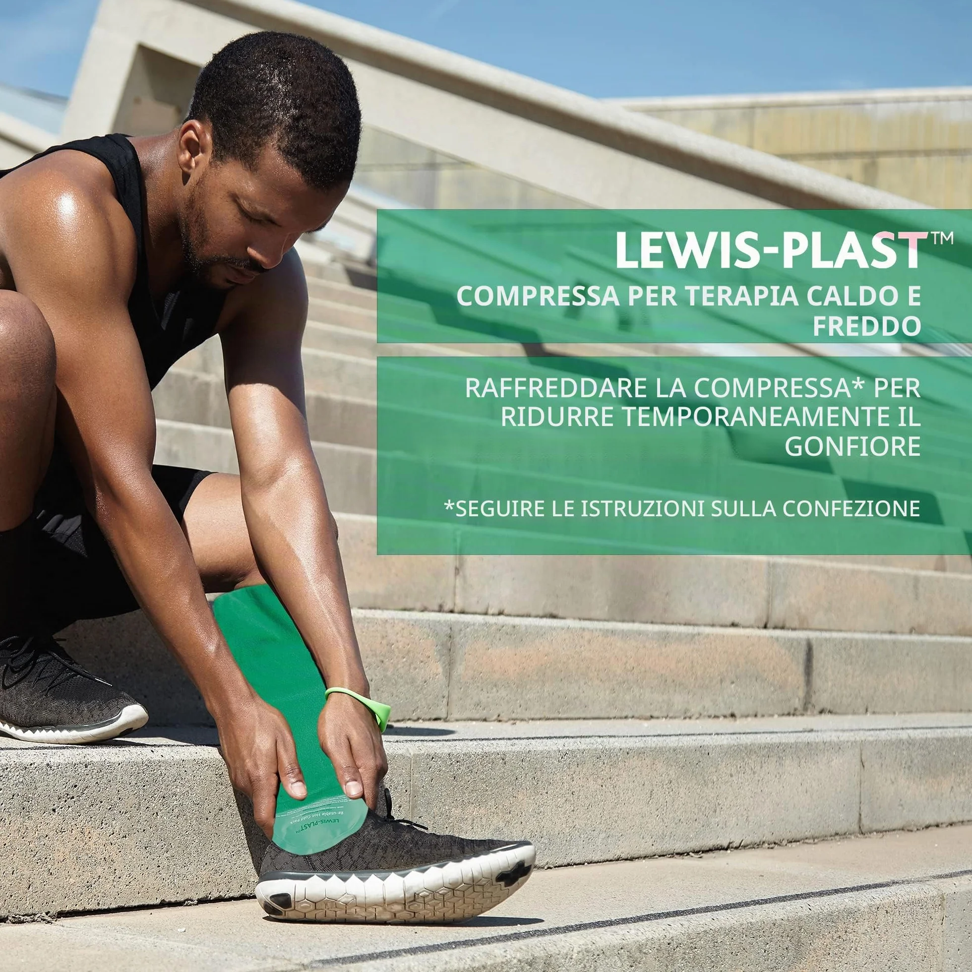 Lewis-Plast - Gel Riutilizzabile per Terapie Caldo/Freddo con Custodia Protettiva - Ideale per Dolore a Ginocchia, Schiena, Caviglia e Collo, Emicranie, Mal di Denti, Contusioni ed Altre Lesioni