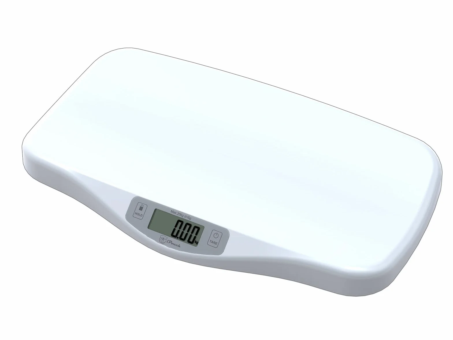 Bilancia Digitale per Neonati ad Alta Precisione 5g, Capacità Massima 20kg, Bianco