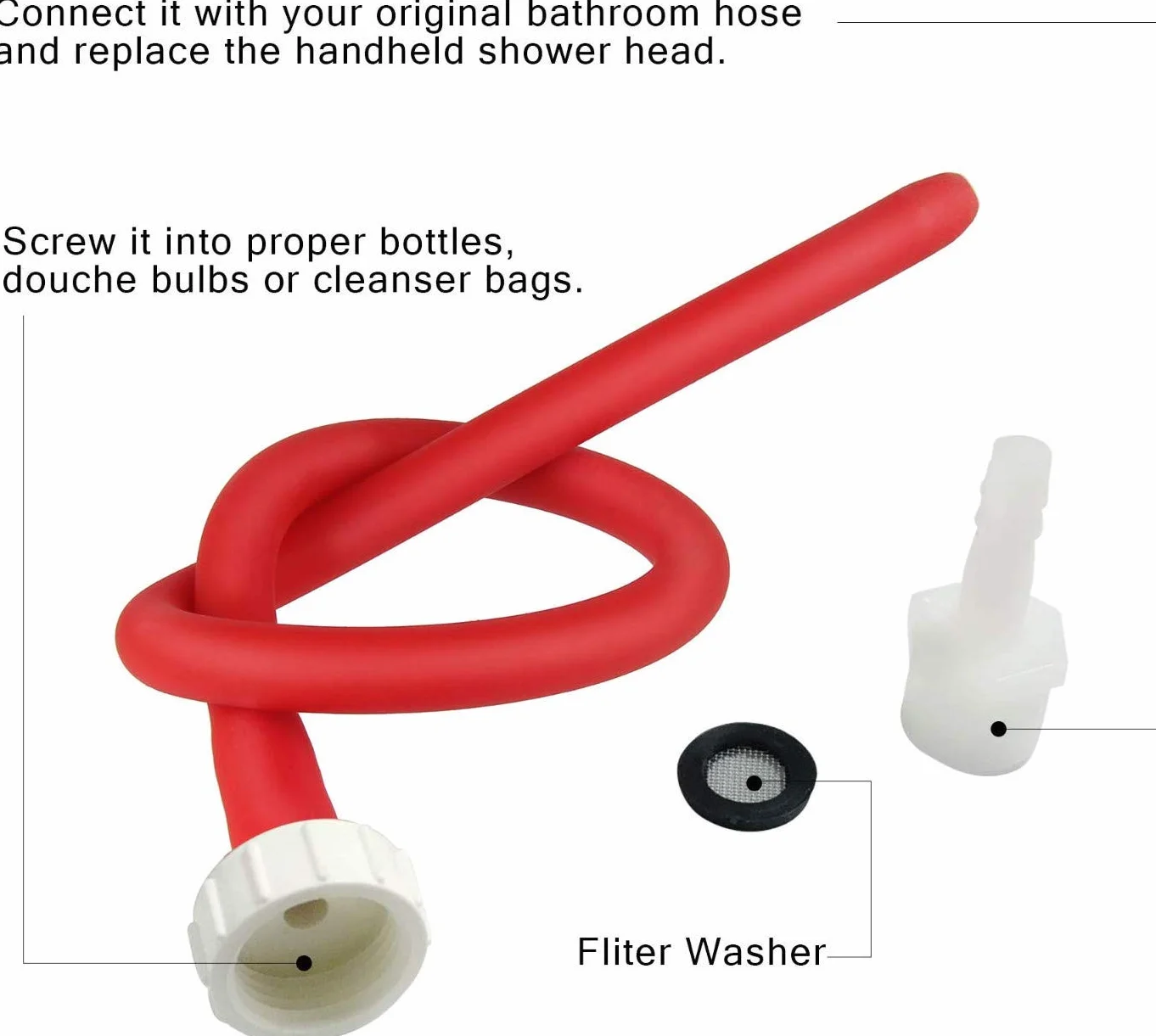 Tubo Flessibile per clistere Silicone Comodo Attacco per clistere per Donne e Uomini Tubo da 50 cm + 150 cm