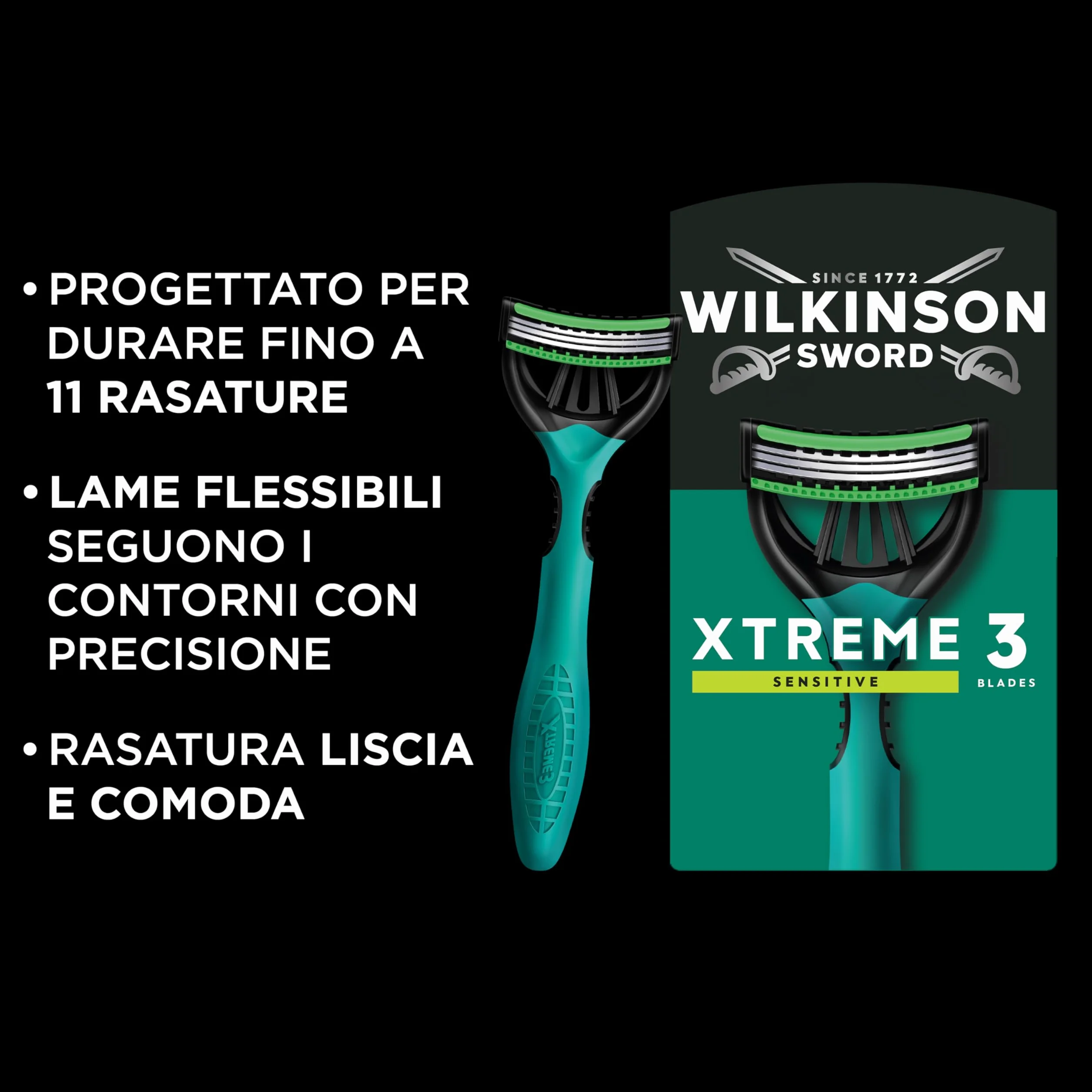 Wilkinson Sword Xtreme 3 Sensitive - confezione da 16+8 rasoi usa e getta da uomo