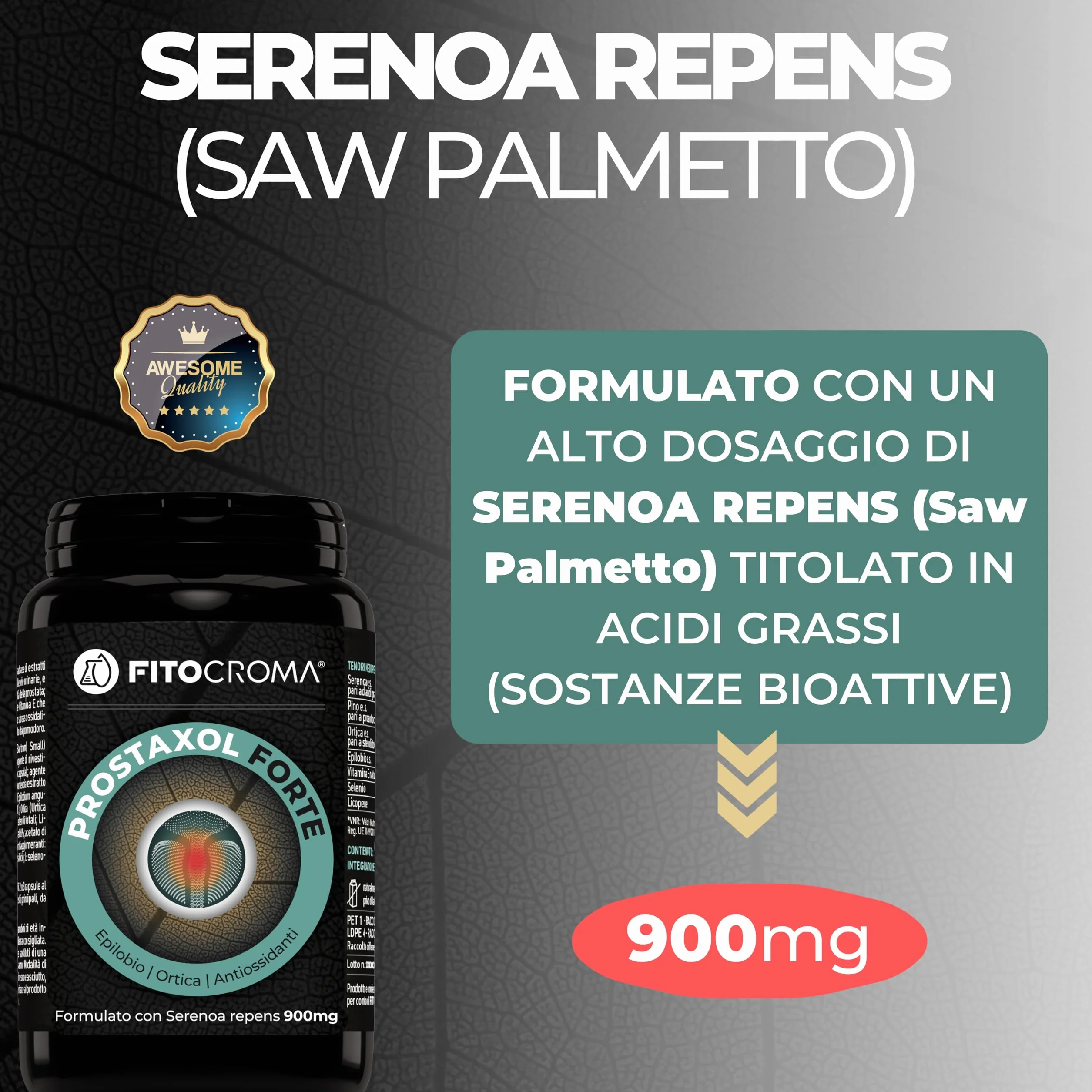 SERENOA REPENS FORTE 900MG 180 capsule Saw palmetto prostata Integratore prostata con Ortica Epilobio Licopene Vit E Selenio Proantocianidine