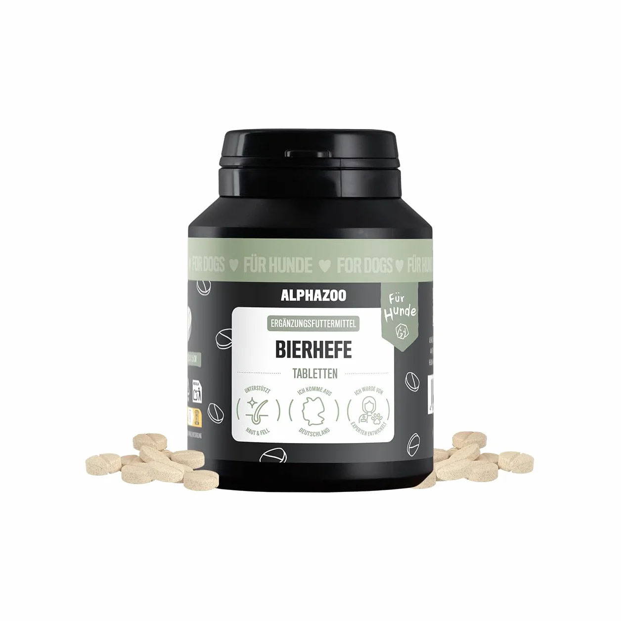 Alphazoo Lievito di Birra per Cani 50 Compresse, Pelo Lucido e Pelle Vitale, Integratore Naturale con Minerali e Vitamine