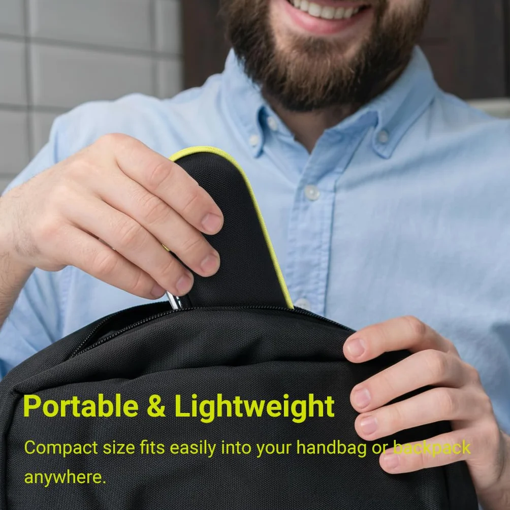 Custodia da viaggio per Philips OneBlade 360/Pro/Intimate Series, custodia rigida in EVA per rasoio elettrico, regolabarba e body groomer con organizer per accessori, nero e verde
