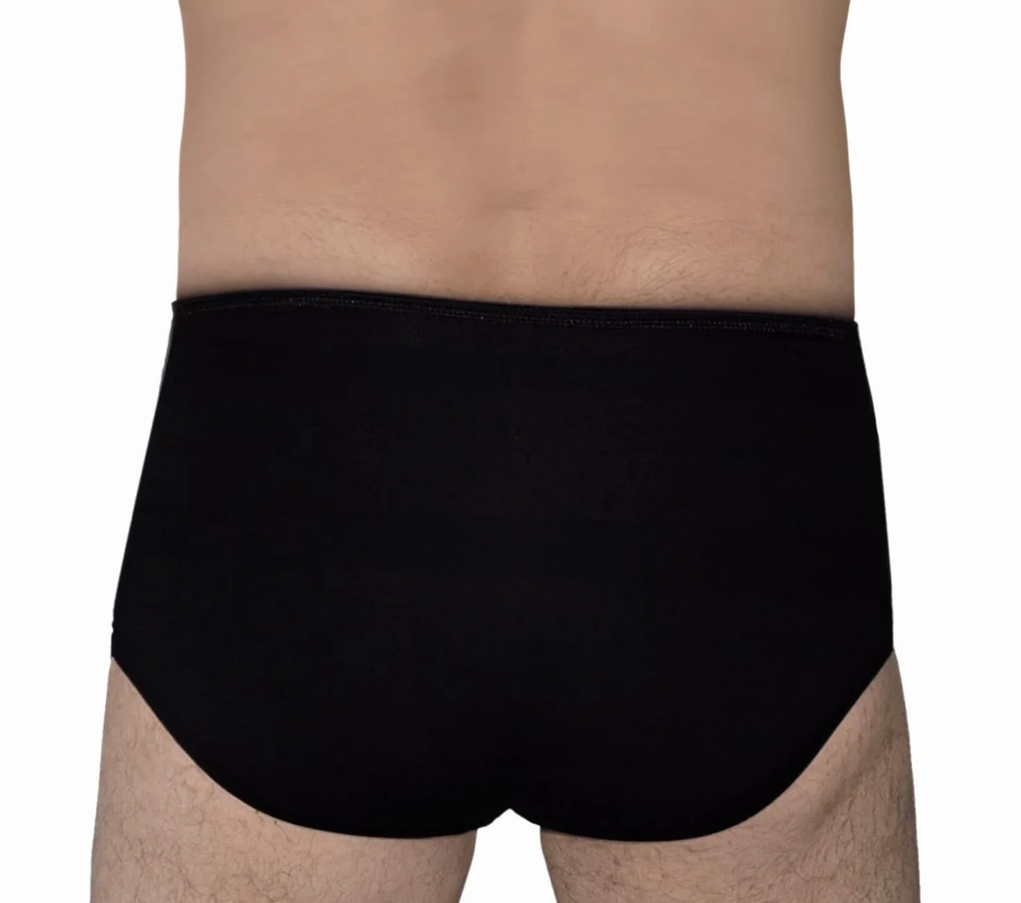 BODYPERFECT Slip Elastico per Ernia Inguinale Supporto con 2 cuscinetti di compressione Post Operatorio L Nero