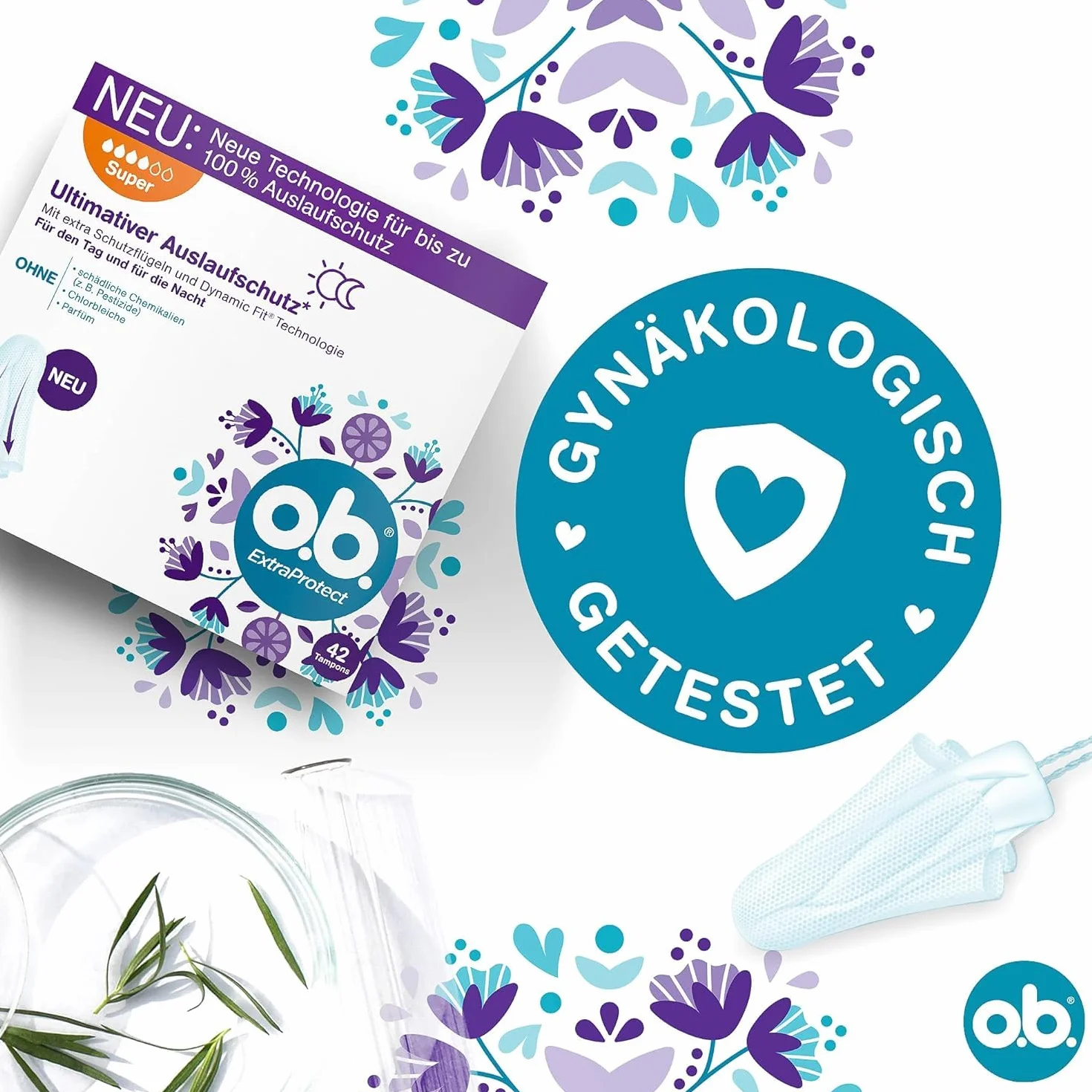 o.b. ExtraProtect Super tamponi giorni forti Dynamic Fit alette protezione extra 42 pezzi