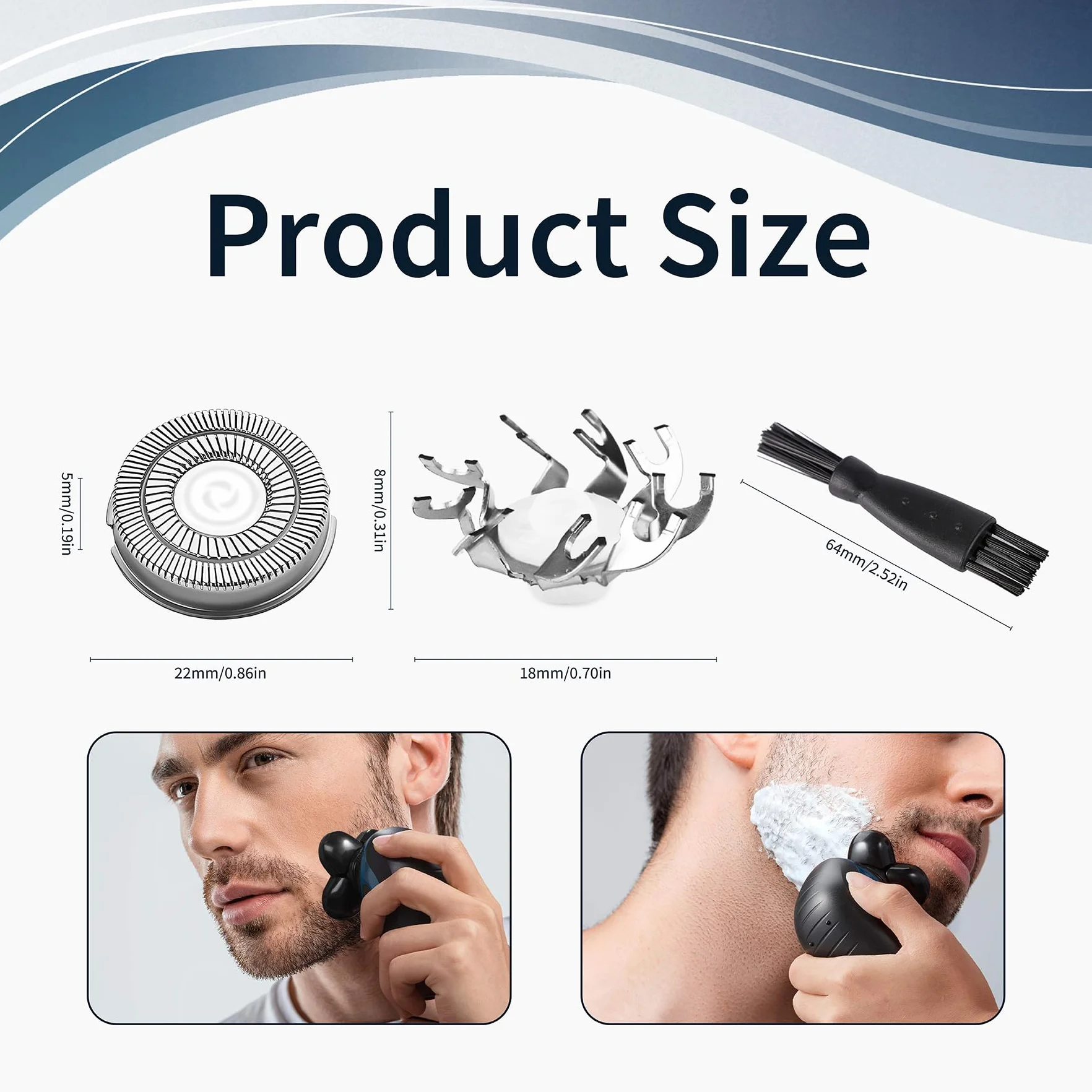 8 Pezzi Teste di Ricambio Lame di Ricambio Testa di Rasatura Compatibile con Pitbull Skull Shaver Rasoio Elettrico Barba Per Rasoio Baldo Uomini