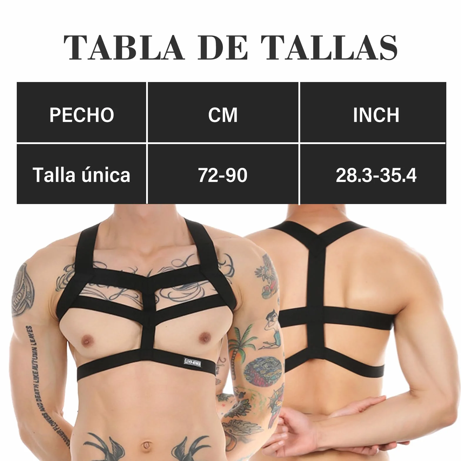 Imbracatura Cintura Nylon Elastico Corpo Petto Tracolla Sexy Halter Cosplay Club Wear (H-Nero)