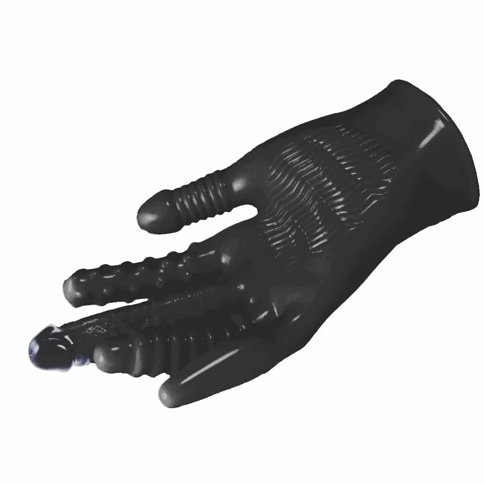 Vibratore per dita medie, dildo vibrante, guanti per masturbazione, impermeabili, in lattice, fetish, guanti multifunzione (1 guanto per la mano destra)